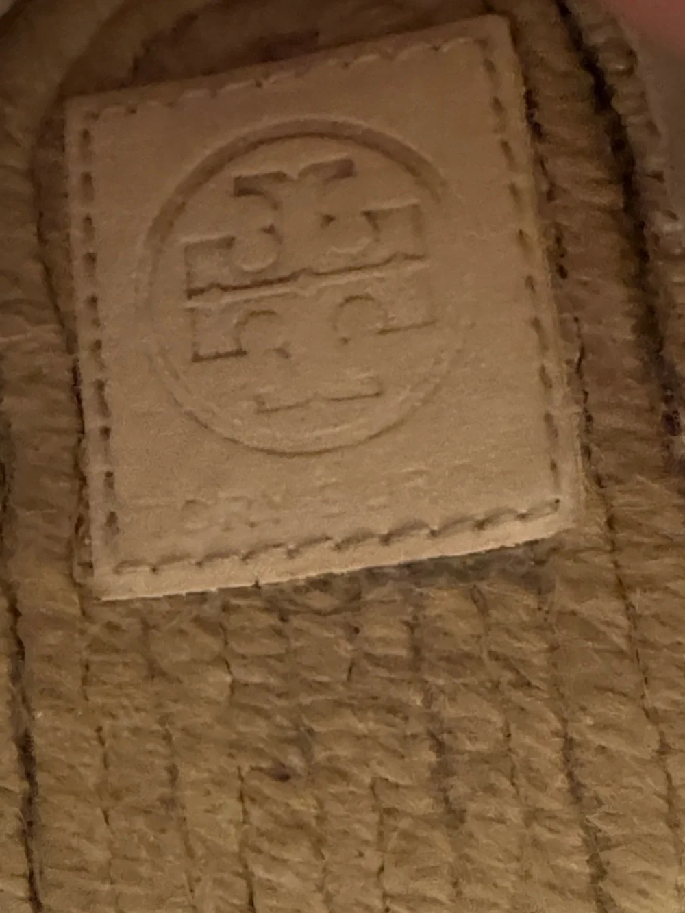 Tory Burch Cream Leather Espadrilles with Black Cap Toe Logo